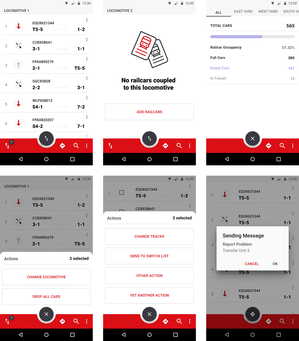 Operation instructions screen of the mobile app