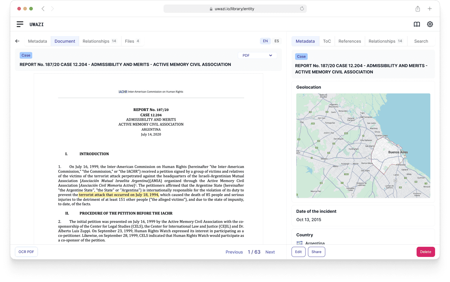 New PDF view with a modern interface and contextual actions and navigation