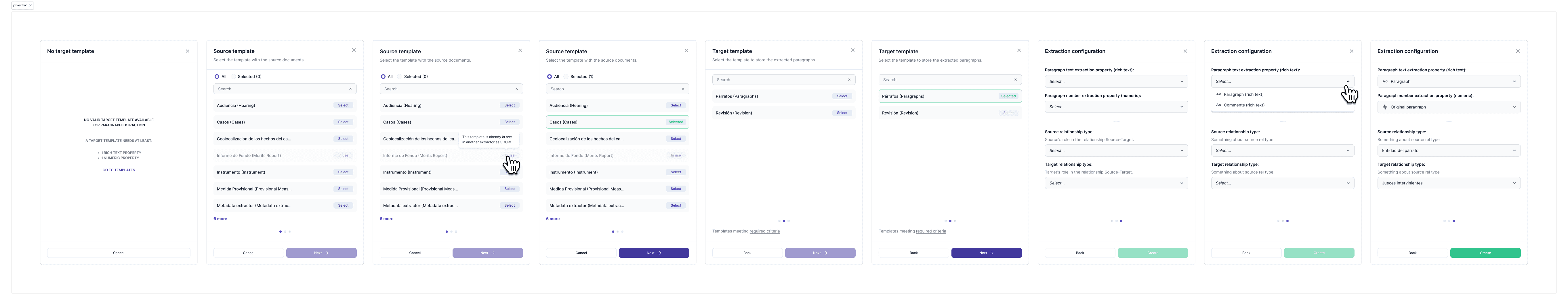 New stepped modal UI